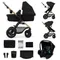 Kinderkraft, Moov 2 Air, wózek wielofunkcyjny, 3w1, Pure Black