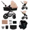 Kinderkraft, Moov 2 Air, wózek wielofunkcyjny, 3w1, Sand Beige