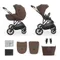 Kinderkraft, Prime 3, wózek wielofunkcyjny, 2w1, velvet mocca