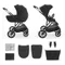 Kinderkraft, Prime 3, wózek wielofunkcyjny, 2w1, venezian black