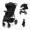 Kinderkraft, Trig 3, wózek spacerowy z tacką, Onyx Black