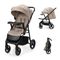 Kinderkraft, Trig 3, wózek spacerowy z tacką, Stone Beige