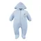 Kombinezon przejściowy chłopięcy z kapturem, welurowy, niebieski, Eevi