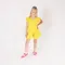 Komplet dziewczęcy, Bluzka z krótkim rękawem, Szorty, żółty, Nicol