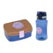 Lassig, Little Gang, Smile, zestaw na lunch: lunchbox + tritanowa butelka 460 ml, caramel/blue