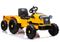 Lean Cars, traktor z przyczepą, pojazd na akumulator, CH9959, żółty