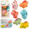 Lean Toys, dinozaury, zabawki do kąpieli, pastelowe, 6 elementów