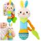 Lean Toys, zajączek, grzechotka pluszowa z gryzakiem