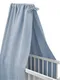 MimiNu, Muślin Premium, baldachim do łóżeczka, jeans, 220-145 cm