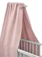 MimiNu, Muślin Premium, baldachim do łóżeczka, pudrowy róż, 220-145 cm