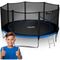 Neo-Sport, trampolina ogrodowa z siatką zewnętrzną i drabinką, 14ft/435 cm