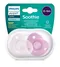 Philips Avent, Soothie, smoczek uspokajający, różowy, 0-6m, 2 szt.