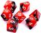 Rebel, komplet kości RPG, dwukolorowe, czerwono-czarne