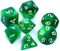 Rebel, komplet kości RPG, dwukolorowe, zielono-żółte