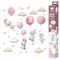 Sipo, naklejki na ścianę do pokoju dziecięcego, Króliczki i różowe balony