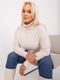 Sweter damski, plus size, beżowy, P-M