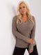 Sweter damski, plus size, beżowy, P-M