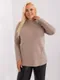 Sweter damski, plus size, beżowy, P-M