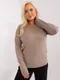 Sweter damski, plus size, beżowy, P-M