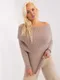 Sweter damski, plus size, beżowy, P-M