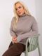 Sweter damski, plus size, beżowy, P-M