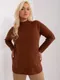 Sweter damski, plus size, brązowy, P-M