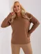 Sweter damski, plus size, brązowy, P-M