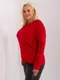 Sweter damski, plus size, czerwony, P-M