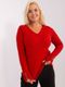 Sweter damski, plus size, czerwony, P-M