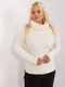 Sweter damski, plus size, ecru, P-M