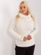 Sweter damski, plus size, ecru, P-M