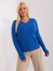 Sweter damski, plus size, niebieski, P-M