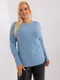 Sweter damski, plus size, niebieski, P-M