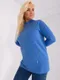 Sweter damski, plus size, niebieski, P-M