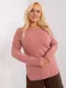 Sweter damski, plus size, różowy, P-M