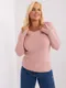 Sweter damski, plus size, różowy, P-M