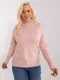 Sweter damski, plus size, różowy, P-M