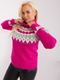 Sweter damski, plus size, różowy, P-M