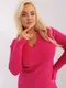 Sweter damski, plus size, różowy, P-M