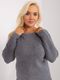 Sweter damski, plus size, szary, P-M