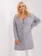 Sweter damski, rozpinany, plus size, szary, P-M