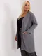 Sweter damski, rozpinany, plus size, szary, P-M