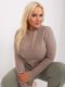 Sweter damski z kapturem, plus size, beżowy, P-M