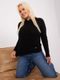 Sweter damski z kapturem, plus size, czarny, P-M