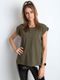 T-shirt damski, khaki, Basic Feel Good