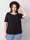 T-shirt damski, plus size, czarny, Basic Feel Good