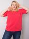 T-shirt damski, plus size, koralowy, Basic Feel Good