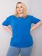 T-shirt damski, plus size, niebieski, Basic Feel Good