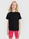 T-shirt dziewczęcy, czarny, 4F