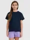 T-shirt dziewczęcy, granatowy, 4F